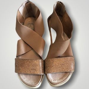 WISHBONE rose gold crystal sandals size 6